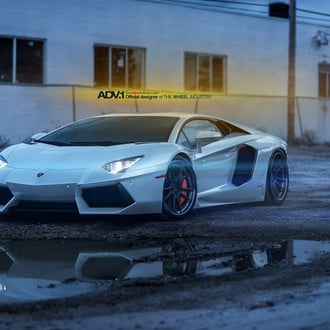 Custom Lamborghini Aventador with Gray LED Headlights - Photo by ADV.1