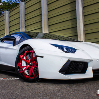 Dark Smoke LED Headlights on White Lamborghini Aventador - Photo by Vellano