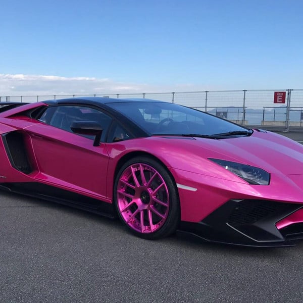 Pink Lamborghini Aventador with Aftermarket Body Kit - Photo by Forgiato