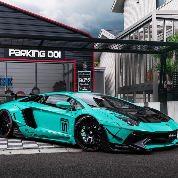 Mint Lamborghini Aventador with Liberty Walk Body Kit - Photo by Forgiato