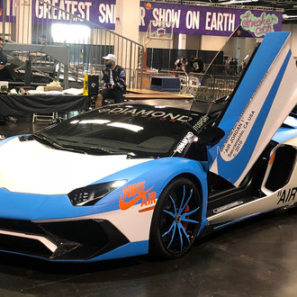 Custom Painted Lamborghini Aventador with Vertical Doors - Photo by Forgiato