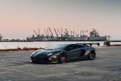 Black Lamborghini Aventador On Custom Wheels: Italian Engineering Excellence
