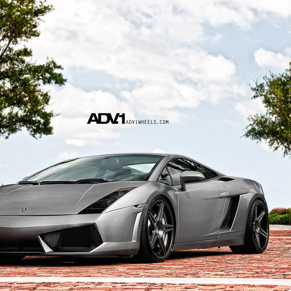 Gray Lamborghini Gallardo with Blacked Out Headlights - Photo by ADV.1