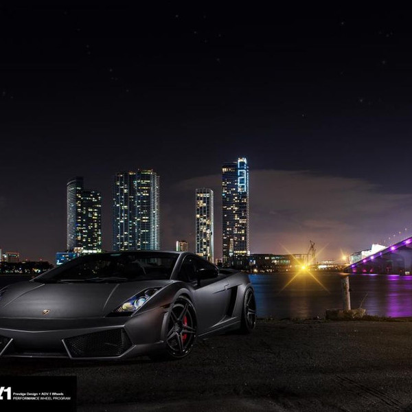 Black Lamborghini Gallardo with Custom Headlights - Photo by ADV.1