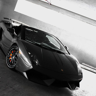 Black Lamborghini Gallardo with Carbon Fiber Bumper Lips - Photo by ADV.1