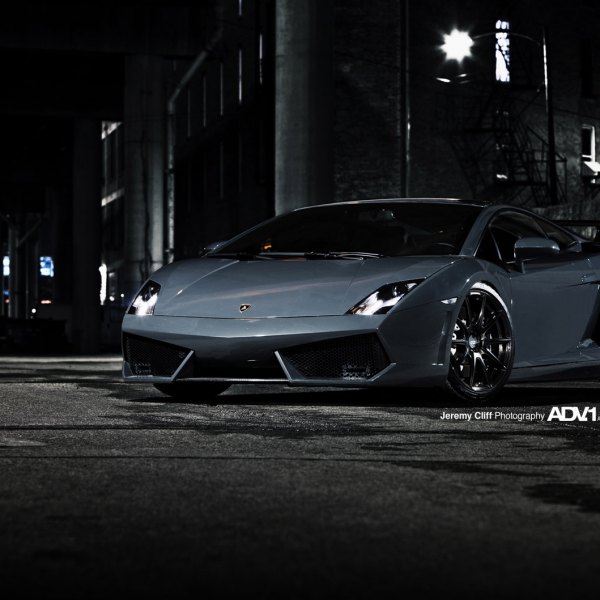 Gray Lamborghini Gallardo Carbon Fiber Front Lip - Photo by ADV.1