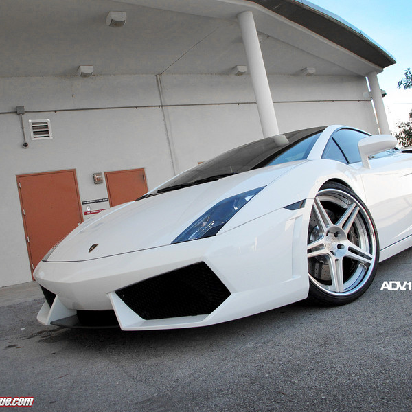 White Lamborghini Gallardo on Polished Wheels - Photo by ADV.1