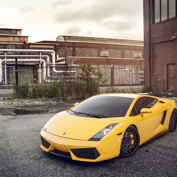Yellow Lamborghini Gallardo with Custom Front Bumper - Photo by Avant Garde Wheels