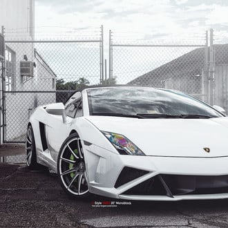 White Lamborghini Gallardo with Custom Front Bumper - Photo by Vellano