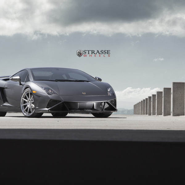 Gray Lamborghini Gallardo with Dark Smoke Headlights - Photo by Strasse Forged