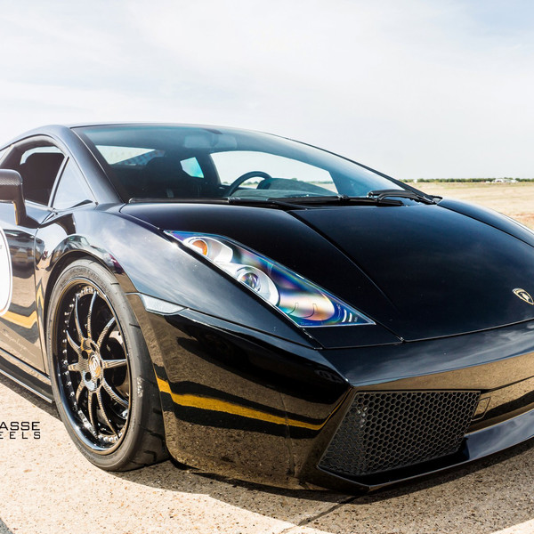 Custom Front Bumper on Black Lamborghini Gallardo - Photo by Strasse Forged