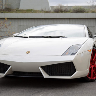 Dark Smoke Headlights on White Lamborghini Gallardo - Photo by Vossen