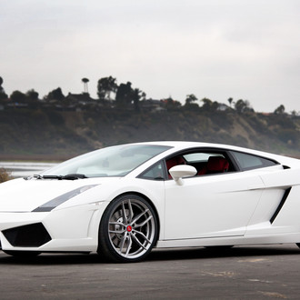 White Lamborghini Gallardo Looking Like an Angel with Mercury Silver Vorsteiner Rims on