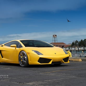 Dark Smoke Headlights on Yellow Lamborghini Gallardo - Photo by zandbox