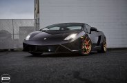 Exotic Doesn't Get Better than Black Lamborghini Gallardo with Gold PUR Wheels