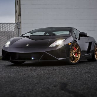 Crystal Clear Headlights on Black Lamborghini Gallardo - Photo by PUR Wheels
