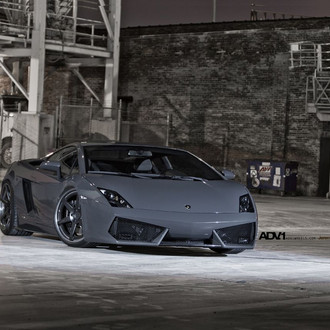 Custom Gray Lamborghini Gallardo Blacked Out Headlights - Photo by ADV.1