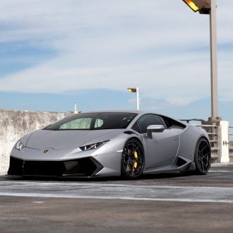 Night Luxury Lamborghini Huracan Supercar With Orange Brakes — CARiD ...