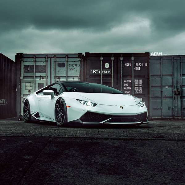 White Lamborghini Huracan with Crystal Clear Headlights - Photo by ADV.1