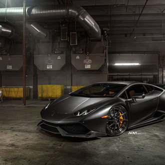 Gray Lamborghini Huracan with Carbon Fiber Front Lip - Photo by ADV.1