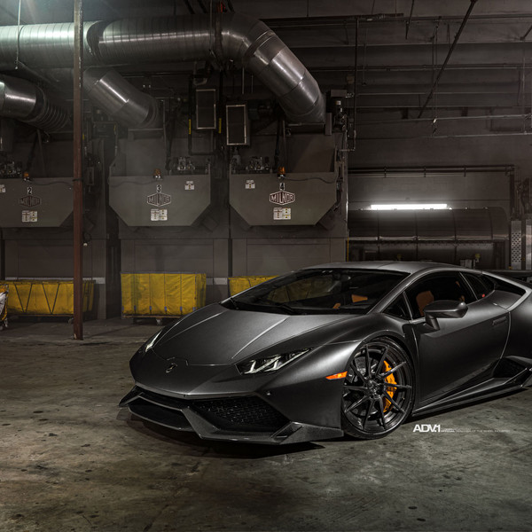 Gray Lamborghini Huracan with Carbon Fiber Front Lip - Photo by ADV.1