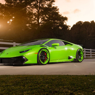 Lime Green Lamborghini Huracan with Vorsteiner Body Kit - Photo by ADV.1
