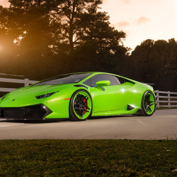 Lime Green Lamborghini Huracan with Vorsteiner Body Kit - Photo by ADV.1