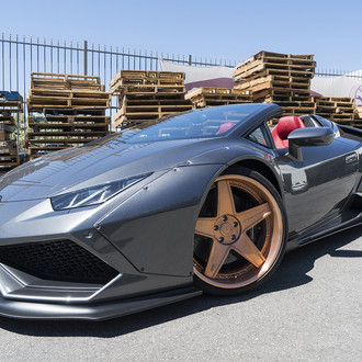 Gray Convertible Lamborghini Huracan with Custom Body Kit - Photo by Forgiato
