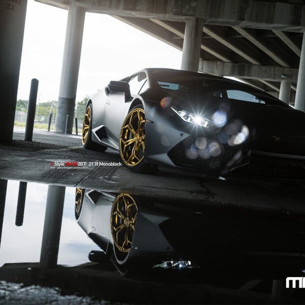 Black Lamborghini Huracan with LED Headlights - Photo by Vellano