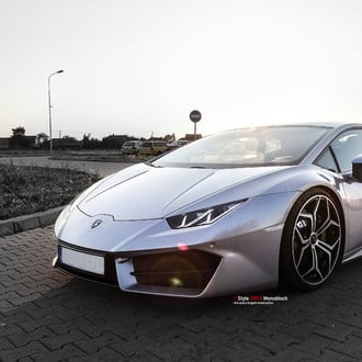 Sleek Silver Lamborghini Huracan Gets Stylish Exterior Add-Ons