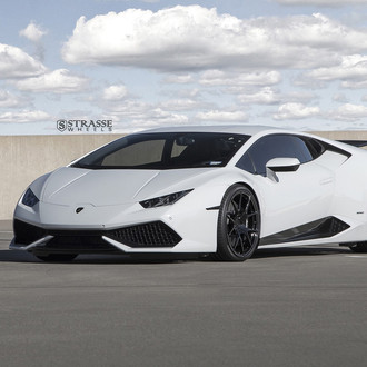 Custom White Lamborghini Huracan Side Scoops - Photo by Strasse Forged