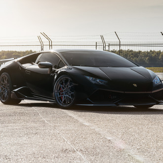 Aftermarket Fender Flares on Black Lamborghini Huracan - Photo by Vorstiner