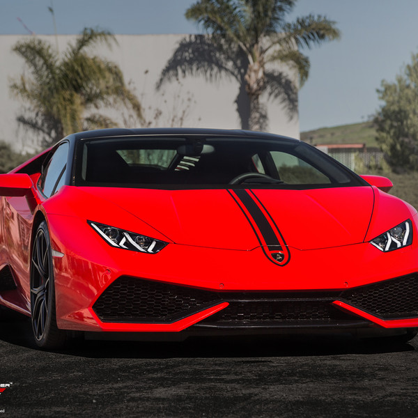 Red Lamborghini Huracan with Aftermarket Front Bumper - Photo by Vorstiner