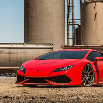 Devilish Lamborghini Huracan on Industrial Scenery - Photo by ADV.1