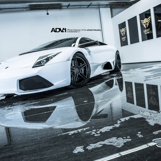 White Lamborghini Murcielago with Custom Halo Headlights - Photo by ADV.1