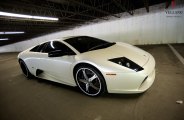 White Pearl Lamborghini Murcielago Dressed Up in Aftermarket Parts and Forged Rims