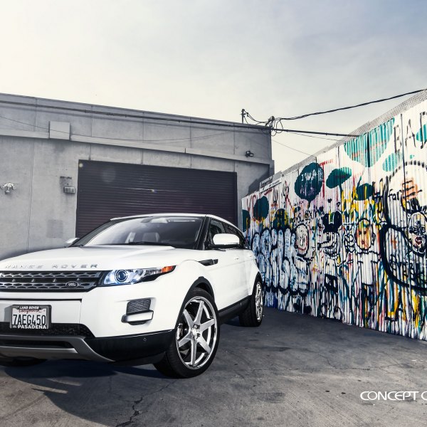 White Range Rover Evoque with Custom Bumper Guard - Photo by Concept One