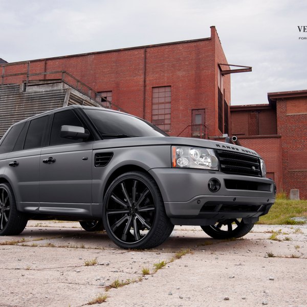 Front Bumper with Fog Lights on Gray Range Rover Sport - Photo by Vellano