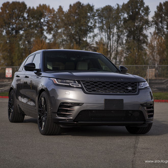 Black Range Rover Velar with Custom Mesh Grille - Photo by SR Auto Group