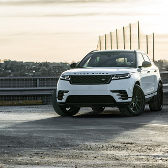 Aftermarket Headlights on White Range Rover Velar - Photo by Rohana