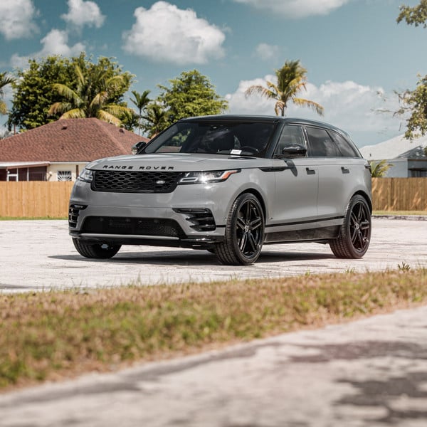 Gray Range Rover Velar with Aftermarket Front Bumper - Photo by Vossen