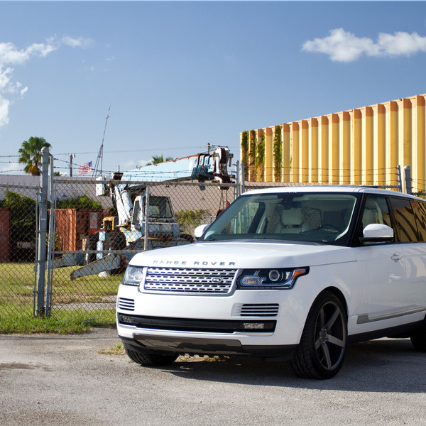 White Land Rover Range Rover Front Bumper Cover - Photo by Vossen