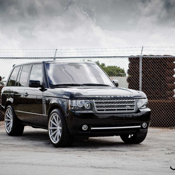 Black Land Rover Range Rover with Custom Chrome Grille - Photo by Vossen