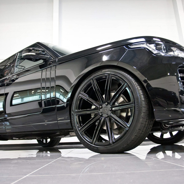 Custom Vossen Wheels on Black Range Rover - Photo by Vossen