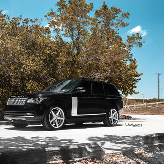 Black Range Rover with Chrome Mesh Grille - Photo by Velgen
