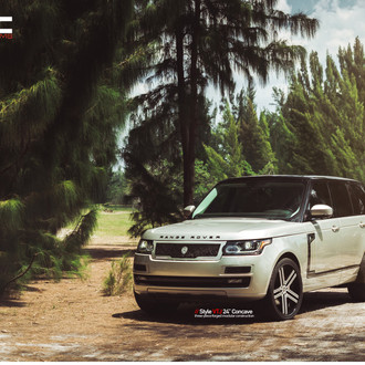 Custom Grille with LED Lights on Gray Range Rover - Photo by Vellano