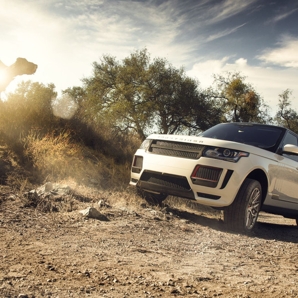 White Range Rover with Custom Mesh Grille - Photo by Vorstiner