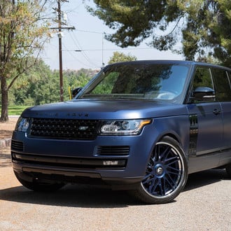 Blue Range Rover with Aftermarket Front Bumper - Photo by Forgiato