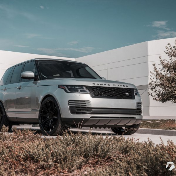 Gray Range Rover with Blacked Out Mesh Grille - Photo by Vossen