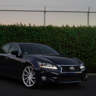 Black Lexus GS with Custom LED Headlights - Photo by Vossen